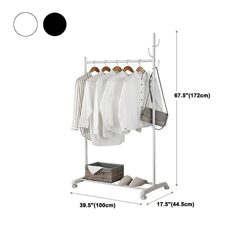 Stainless Steel Open Armoire Contemporary Style Cabinet with Clothing Rod