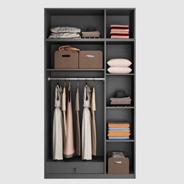 Contemporary Style Wardrobe Armoire Engineered Wood Wardrobe Cabinet for Bedroom