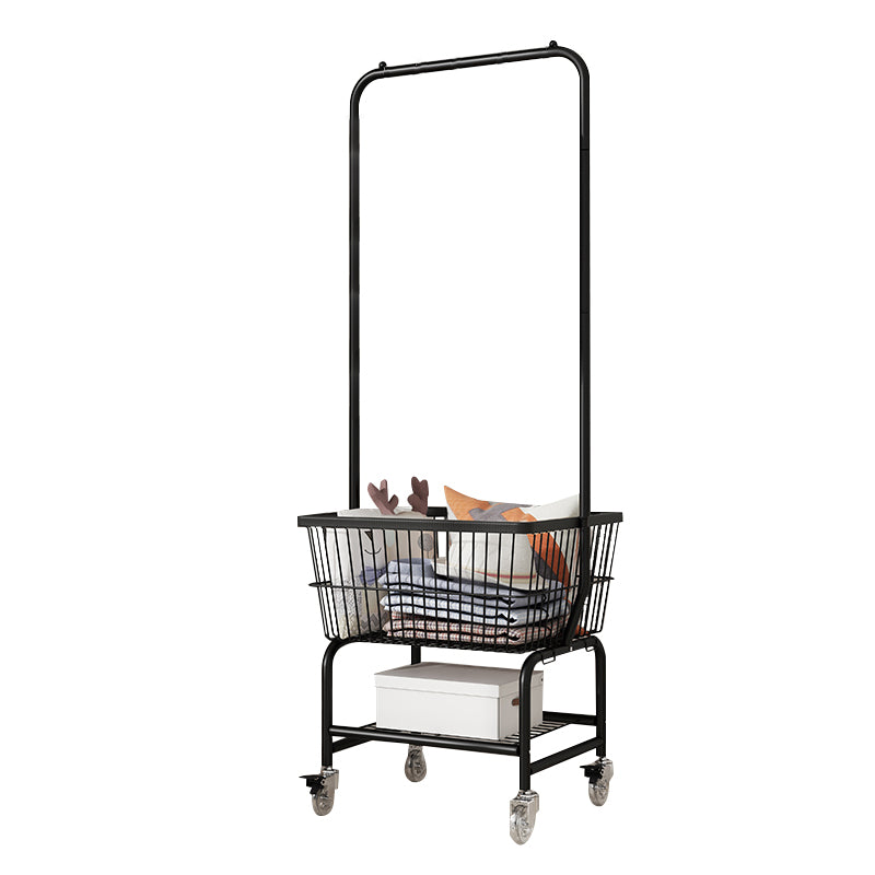 Contemporary Style Wardrobe Metal Open Wardrobe with Wheels for Home