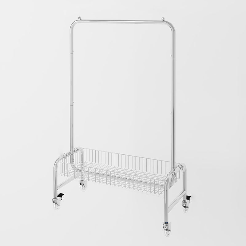 Contemporary Style Wardrobe Metal Open Wardrobe with Wheels for Home