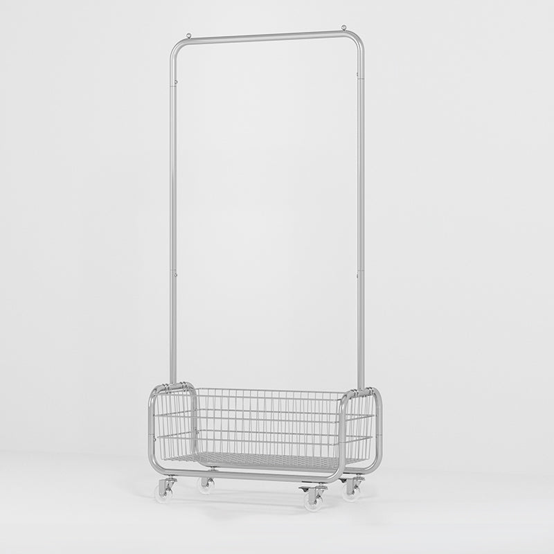 Contemporary Style Wardrobe Metal Open Wardrobe with Wheels for Home