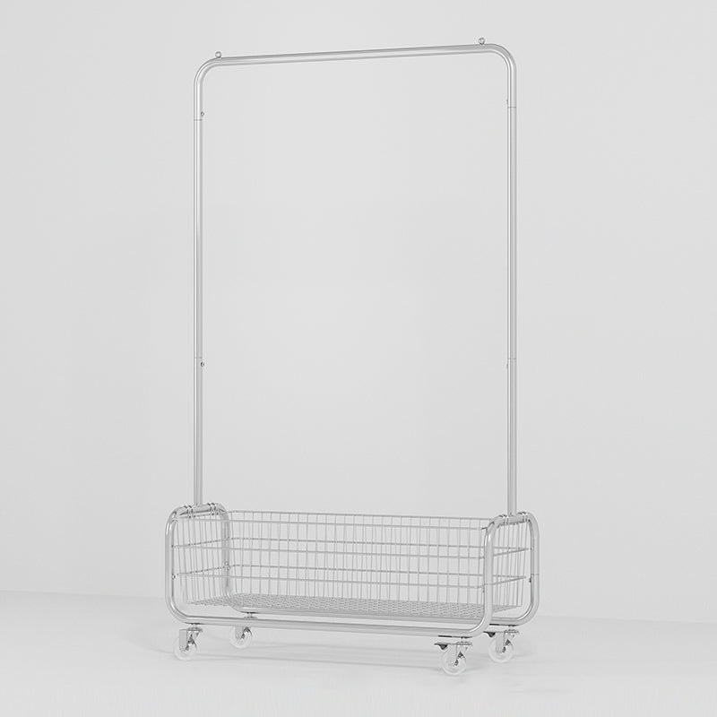 Contemporary Style Wardrobe Metal Open Wardrobe with Wheels for Home