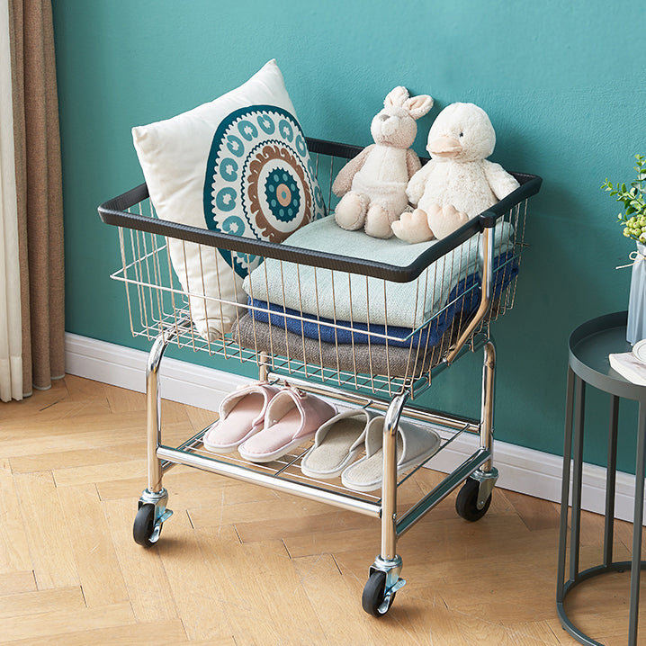 Contemporary Style Wardrobe Metal Open Wardrobe with Wheels for Home