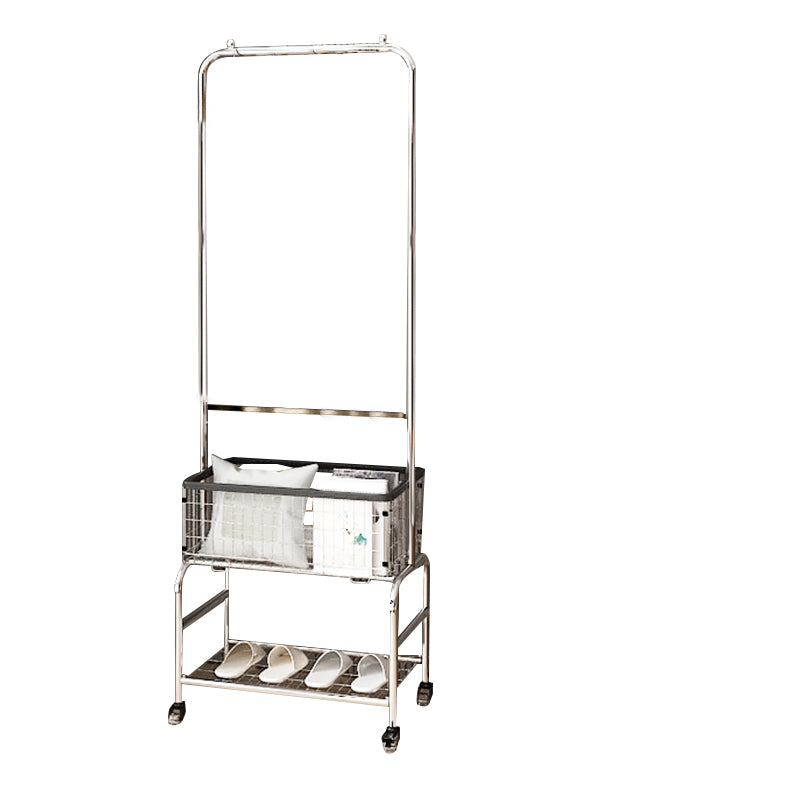 Contemporary Style Wardrobe Metal Open Wardrobe with Wheels for Home