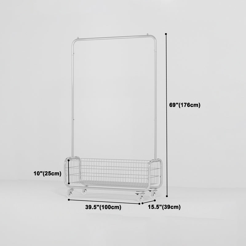 Contemporary Style Wardrobe Metal Open Wardrobe with Wheels for Home