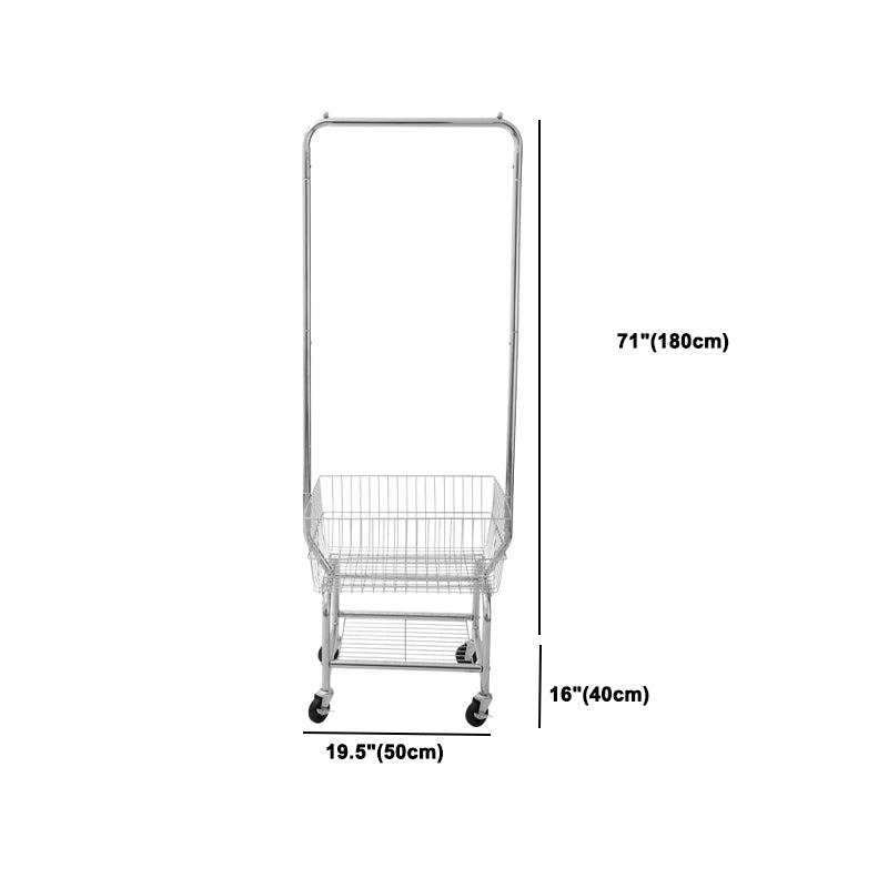 Contemporary Style Wardrobe Metal Open Wardrobe with Wheels for Home