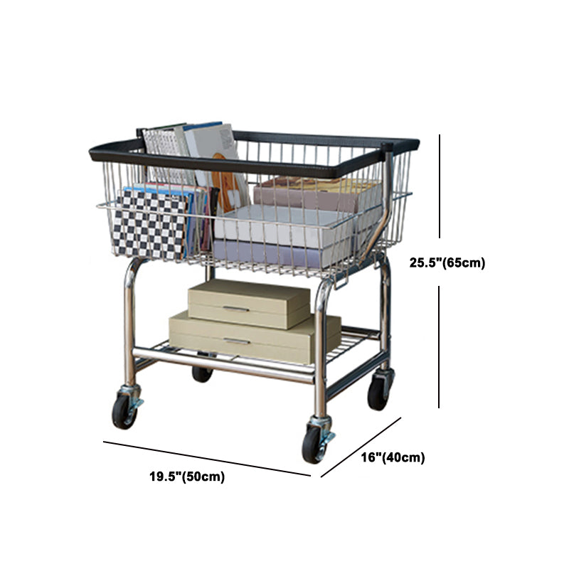 Contemporary Style Wardrobe Metal Open Wardrobe with Wheels for Home