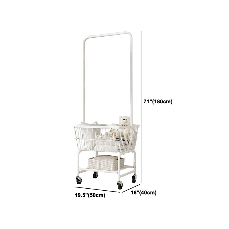 Contemporary Style Wardrobe Metal Open Wardrobe with Wheels for Home