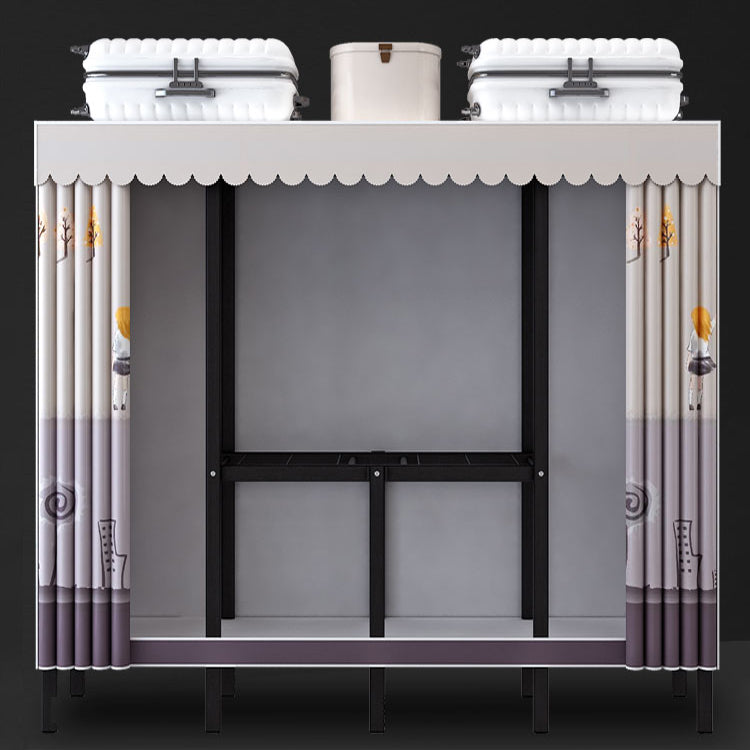 Industrial Wardrobe Armoire Black Storage Cabinet for Bedroom