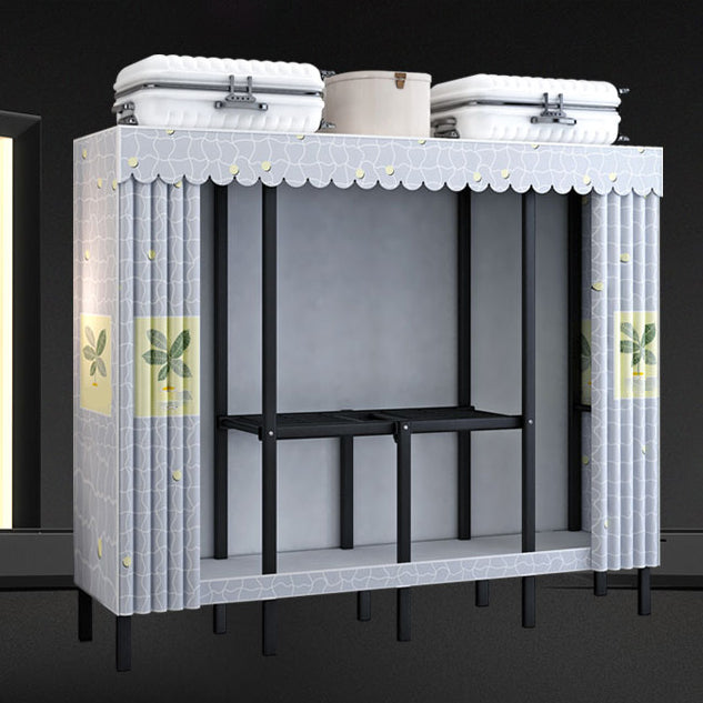 Industrial Wardrobe Armoire Black Storage Cabinet for Bedroom