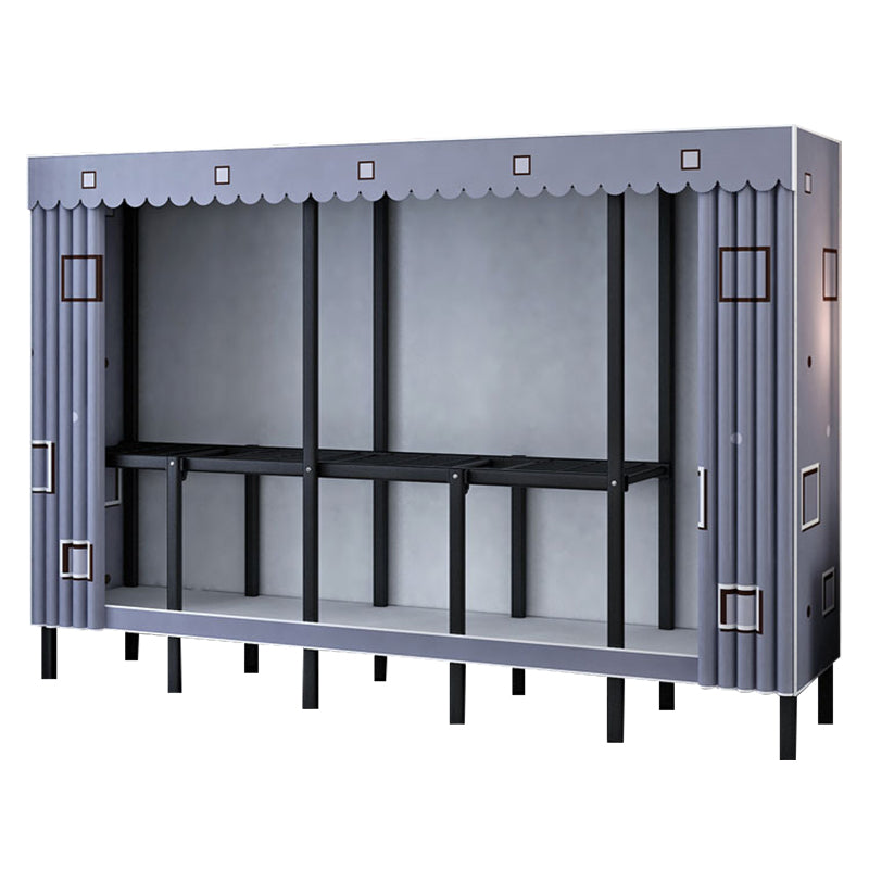 Industrial Wardrobe Armoire Black Storage Cabinet for Bedroom