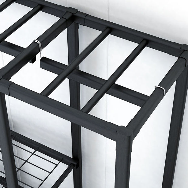 Industrial Wardrobe Armoire Black Storage Cabinet for Bedroom