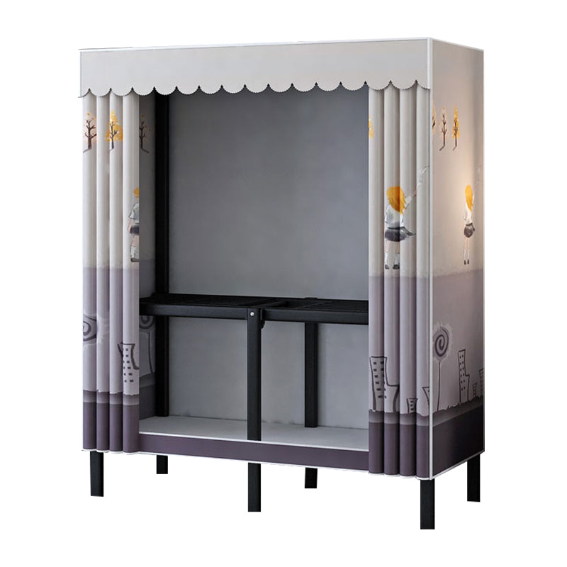 Industrial Wardrobe Armoire Black Storage Cabinet for Bedroom