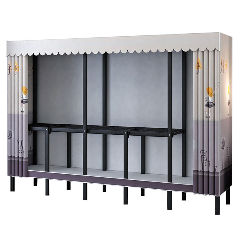 Industrial Wardrobe Armoire Black Storage Cabinet for Bedroom