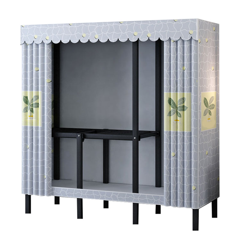 Industrial Wardrobe Armoire Black Storage Cabinet for Bedroom