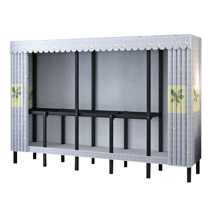 Industrial Wardrobe Armoire Black Storage Cabinet for Bedroom