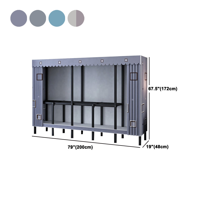 Industrial Wardrobe Armoire Black Storage Cabinet for Bedroom