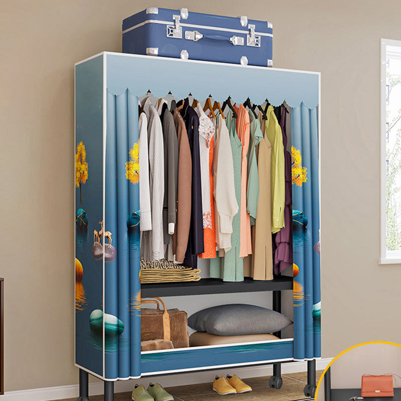 Steel Frame Wardrobe Armoire Contemporary Style Wardrobe Cabinet for Home