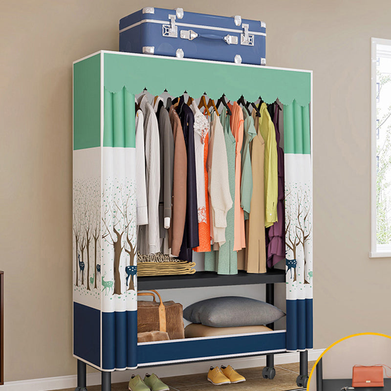 Steel Frame Wardrobe Armoire Contemporary Style Wardrobe Cabinet for Home