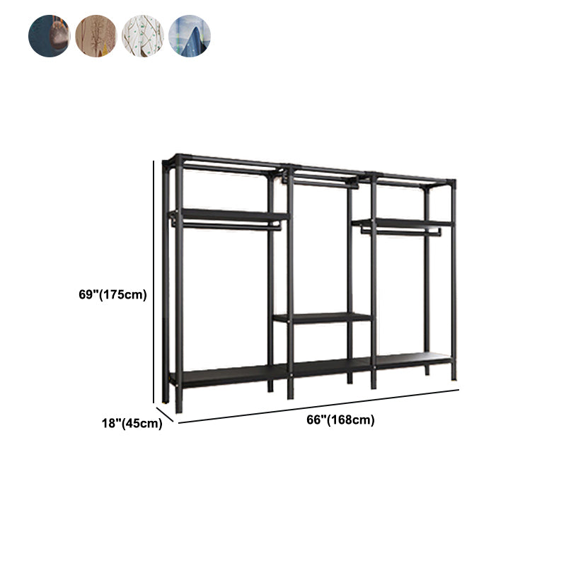 Steel Frame Wardrobe Armoire Contemporary Style Wardrobe Cabinet for Home