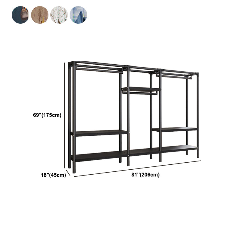 Steel Frame Wardrobe Armoire Contemporary Style Wardrobe Cabinet for Home