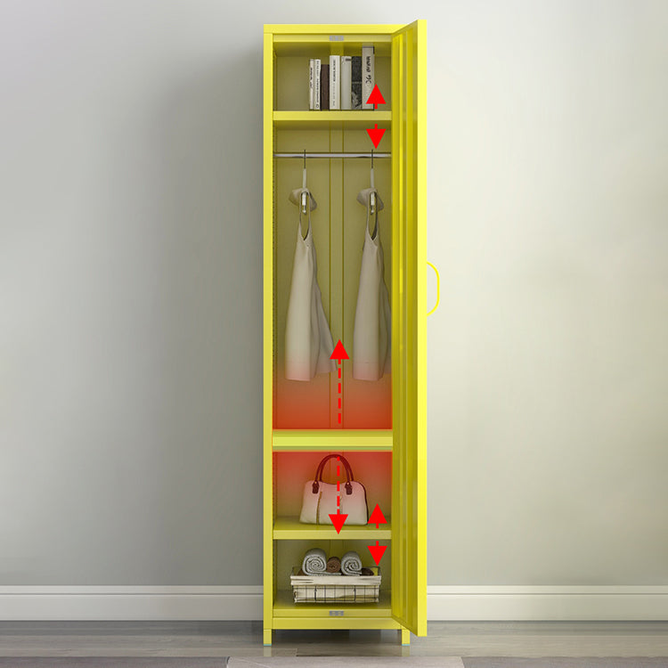 Contemporary Style Wardrobe Cabinet Steel Wardrobe Cabinet with Clothing Rod