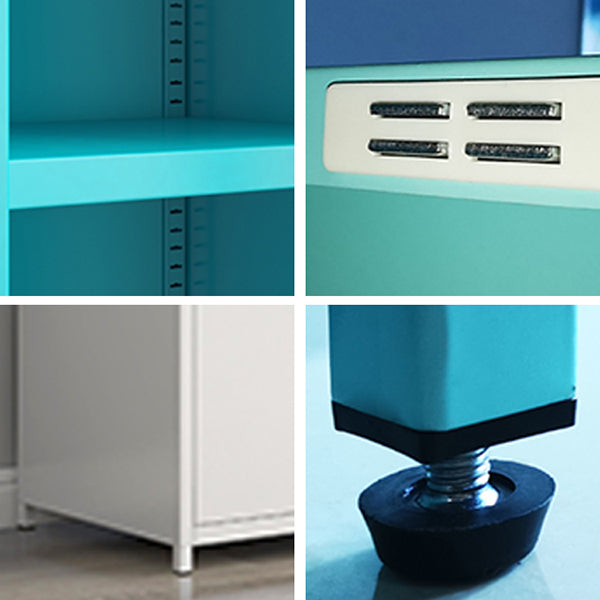 Contemporary Style Wardrobe Cabinet Steel Wardrobe Cabinet with Clothing Rod