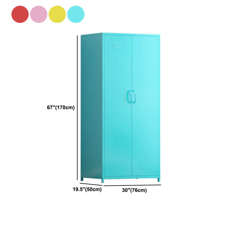 Contemporary Style Wardrobe Cabinet Steel Wardrobe Cabinet with Clothing Rod