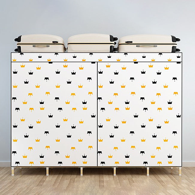 Walnut Wood Frame Wardrobe Armoire Contemporary Style Wardrobe Cabinet for Bedroom