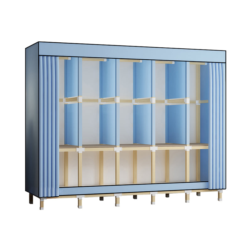 Walnut Wood Frame Wardrobe Armoire Contemporary Style Wardrobe Cabinet for Bedroom