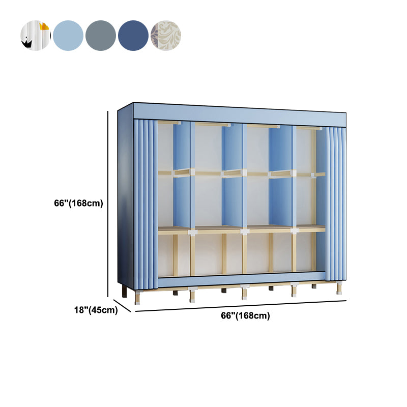 Walnut Wood Frame Wardrobe Armoire Contemporary Style Wardrobe Cabinet for Bedroom