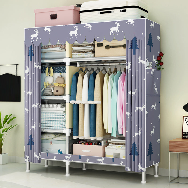 Contemporary Wardrobe Metal 1-Door Wardrobe Closet for Bedroom