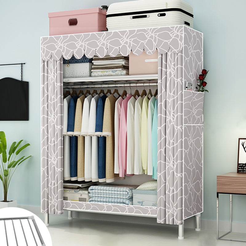 Contemporary Wardrobe Metal 1-Door Wardrobe Closet for Bedroom