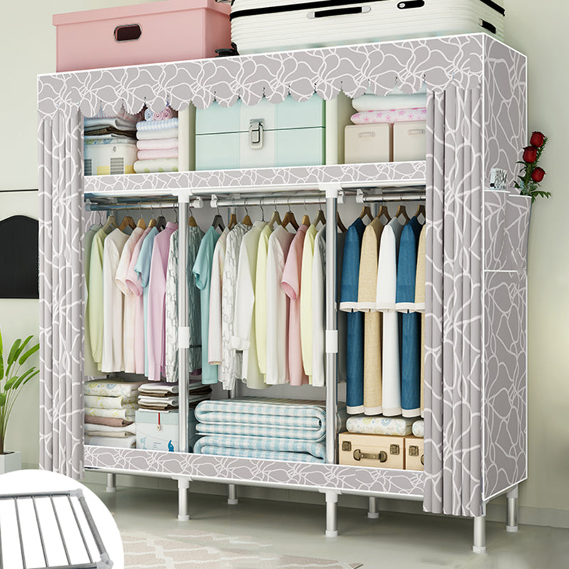 Contemporary Wardrobe Metal 1-Door Wardrobe Closet for Bedroom