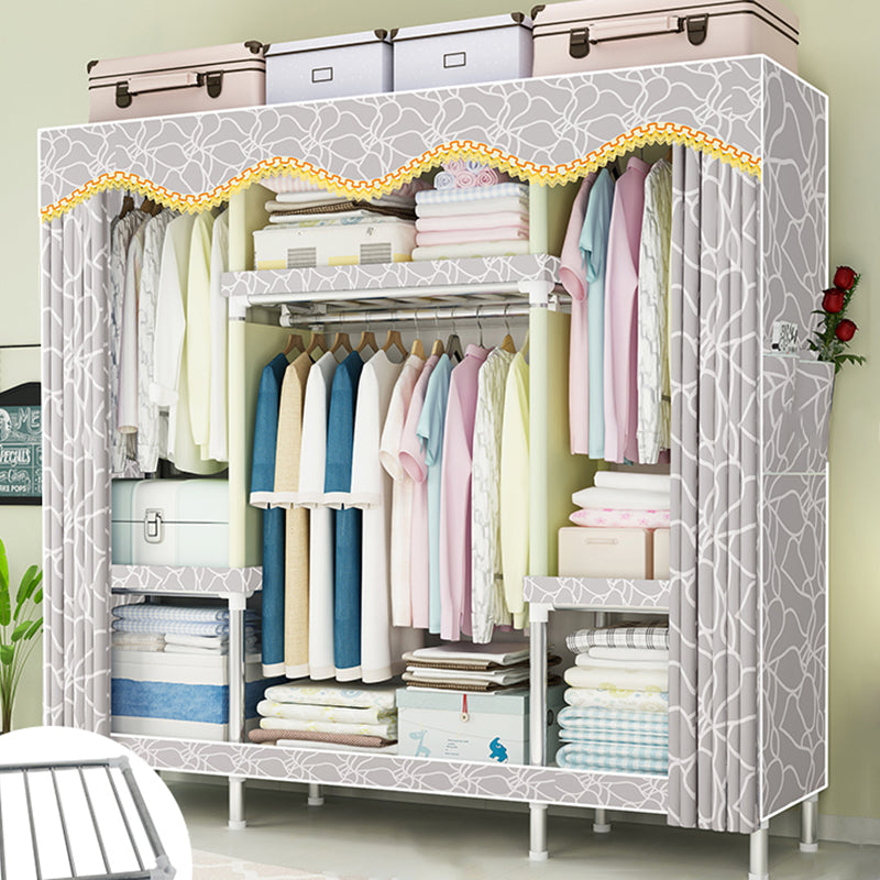 Contemporary Wardrobe Metal 1-Door Wardrobe Closet for Bedroom