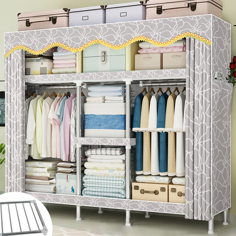 Contemporary Wardrobe Metal 1-Door Wardrobe Closet for Bedroom