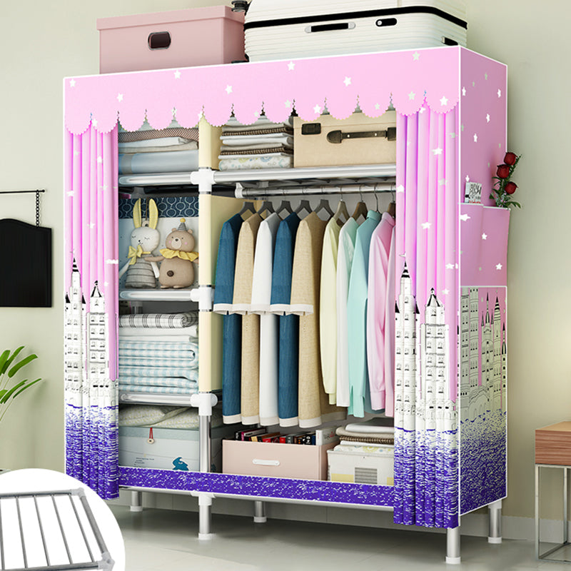 Contemporary Wardrobe Metal 1-Door Wardrobe Closet for Bedroom