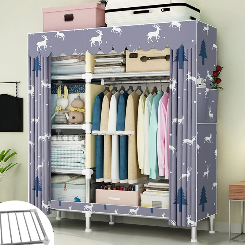 Contemporary Wardrobe Metal 1-Door Wardrobe Closet for Bedroom