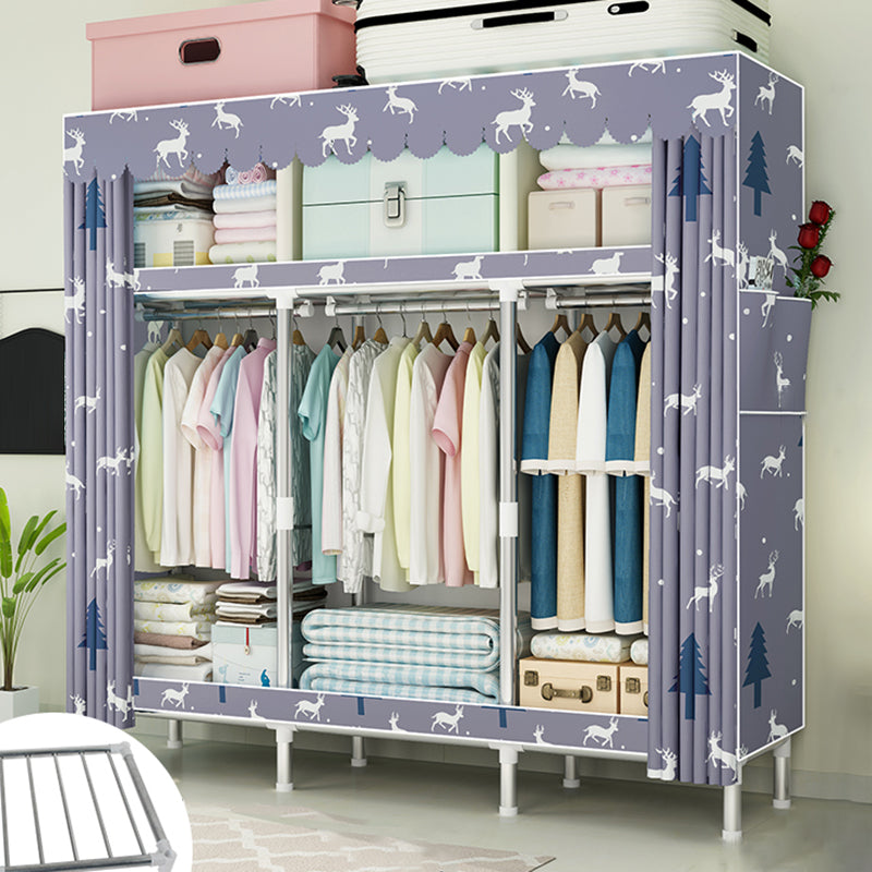 Contemporary Wardrobe Metal 1-Door Wardrobe Closet for Bedroom