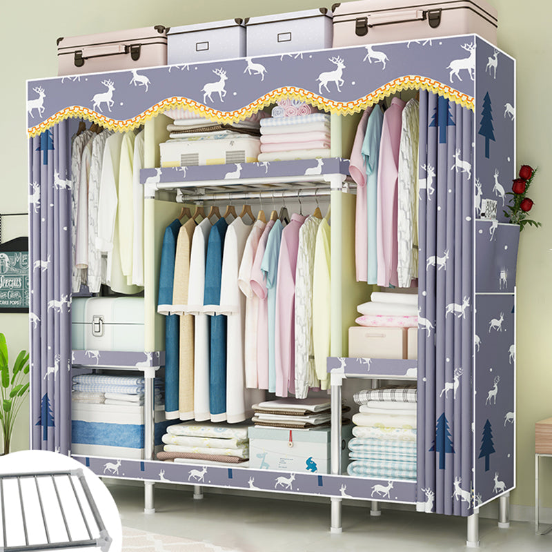 Contemporary Wardrobe Metal 1-Door Wardrobe Closet for Bedroom