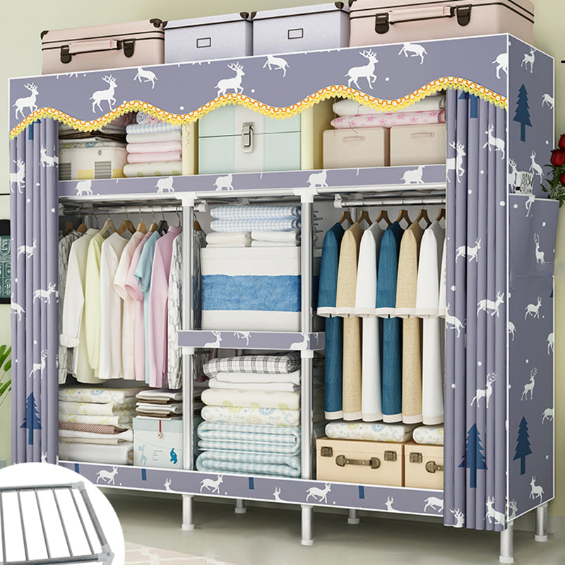 Contemporary Wardrobe Metal 1-Door Wardrobe Closet for Bedroom