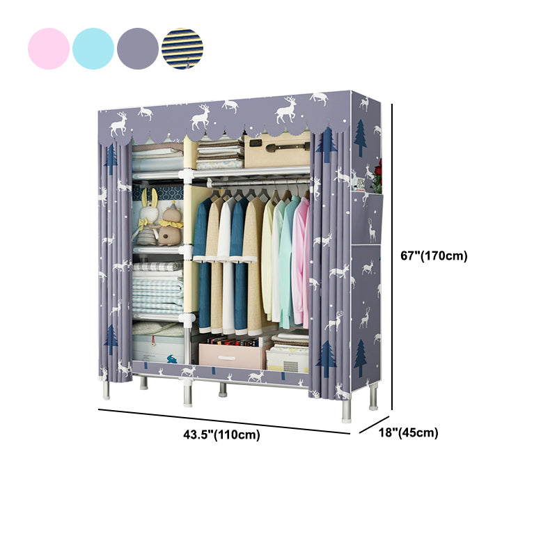 Contemporary Wardrobe Metal 1-Door Wardrobe Closet for Bedroom