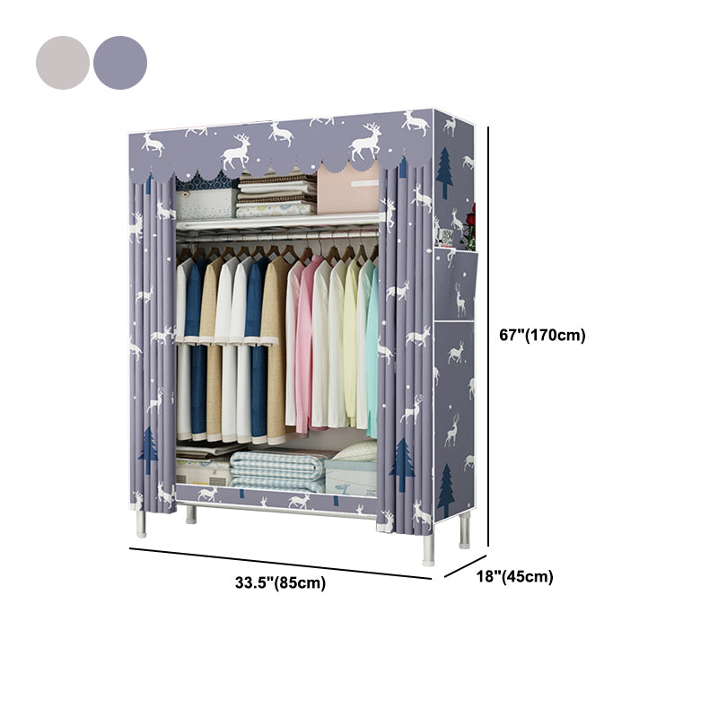 Contemporary Wardrobe Metal 1-Door Wardrobe Closet for Bedroom
