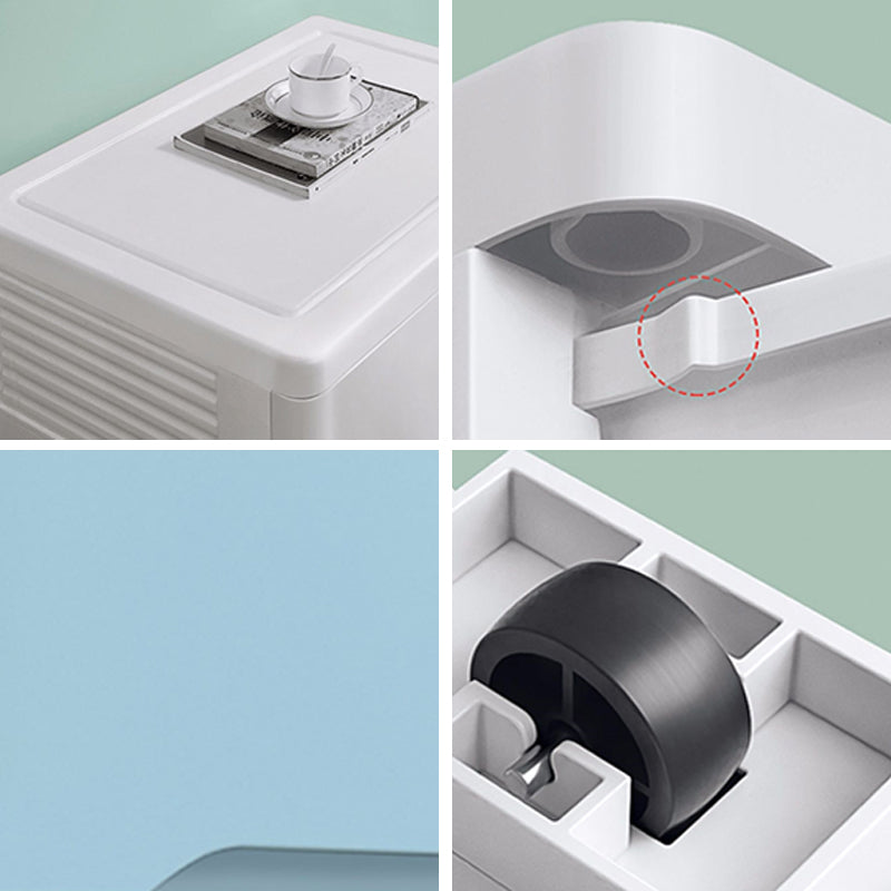 Contemporary Style Non-Hanging Armoire Plastic Storage Cabinet with Drawers