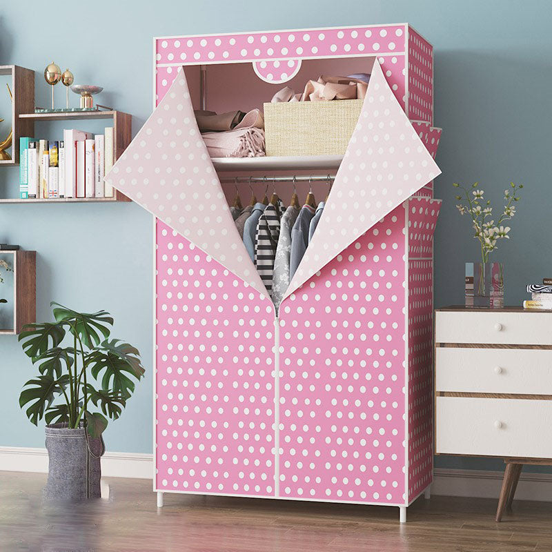 Metal Frame Wardrobe Armoire Contemporary Style Wardrobe Cabinet for Bedroom