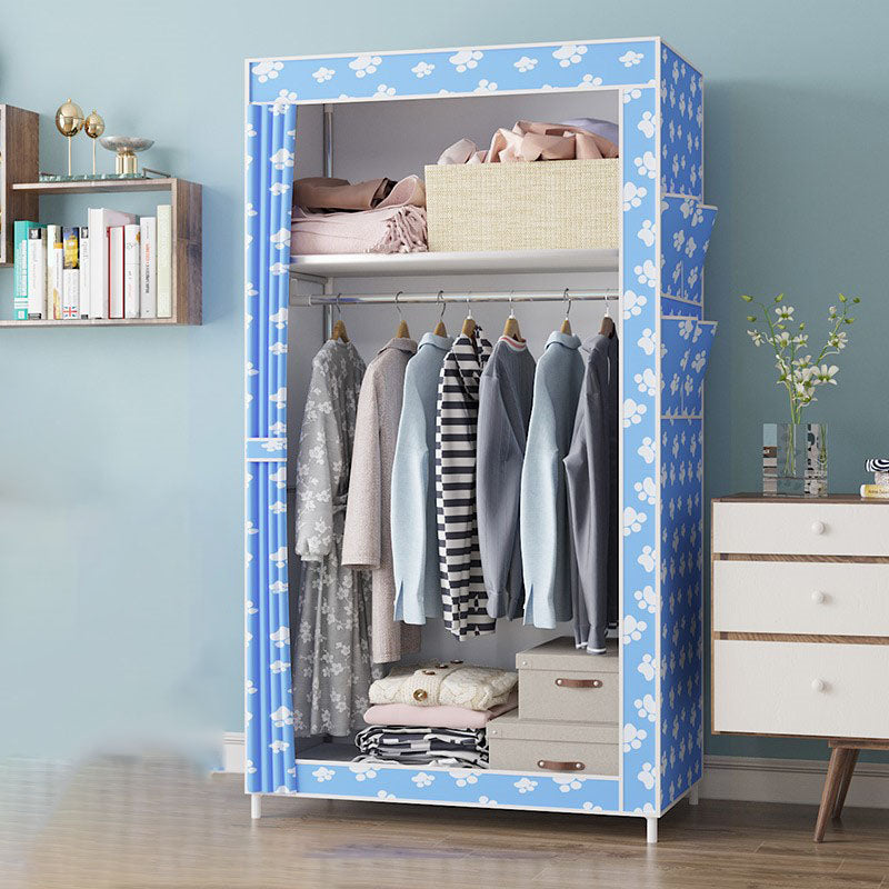 Metal Frame Wardrobe Armoire Contemporary Style Wardrobe Cabinet for Bedroom