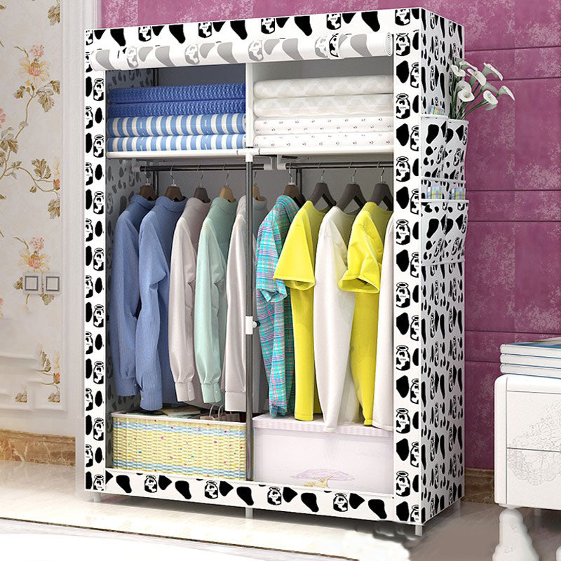 Metal Frame Wardrobe Armoire Contemporary Style Wardrobe Cabinet for Bedroom
