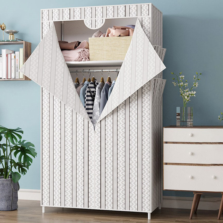 Metal Frame Wardrobe Armoire Contemporary Style Wardrobe Cabinet for Bedroom