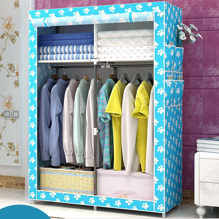 Metal Frame Wardrobe Armoire Contemporary Style Wardrobe Cabinet for Bedroom