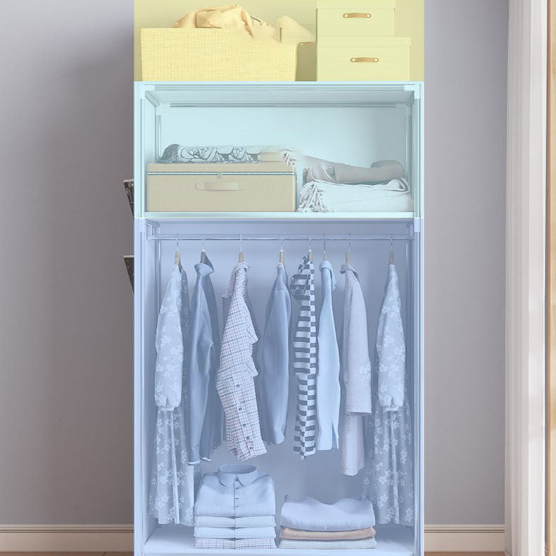 Metal Frame Wardrobe Armoire Contemporary Style Wardrobe Cabinet for Bedroom